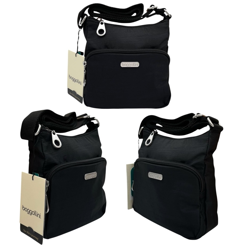 Baggallini Women's Joey Bagg Mini Small Crossbody Bag Black  8x6.5x2.5"